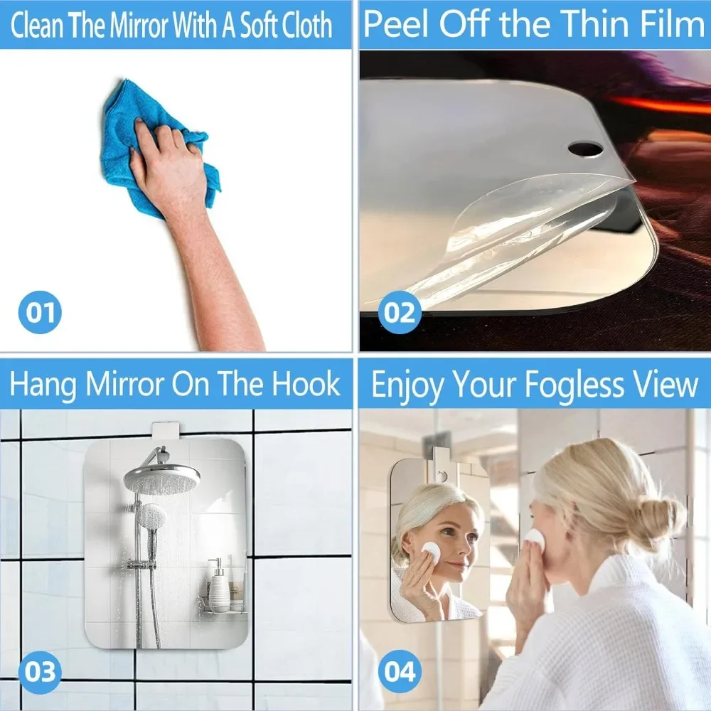 Fogless Acrylic Bathroom Shower Mirror 5
