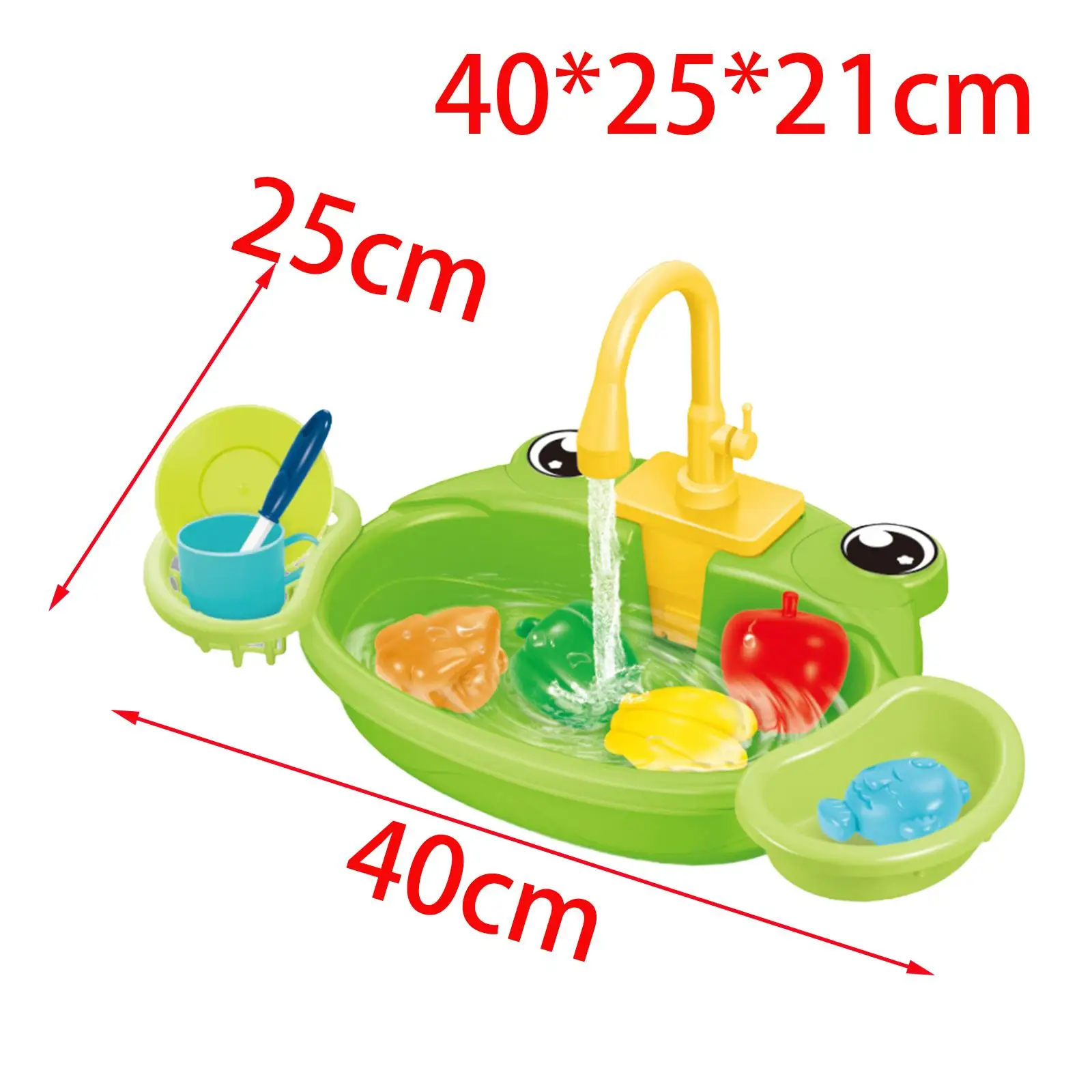 Ensemble de jeu de cuisine pour enfants, eau courante avec système de Cycle d'eau automatique, évier de cuisine, jouets de dessin animé