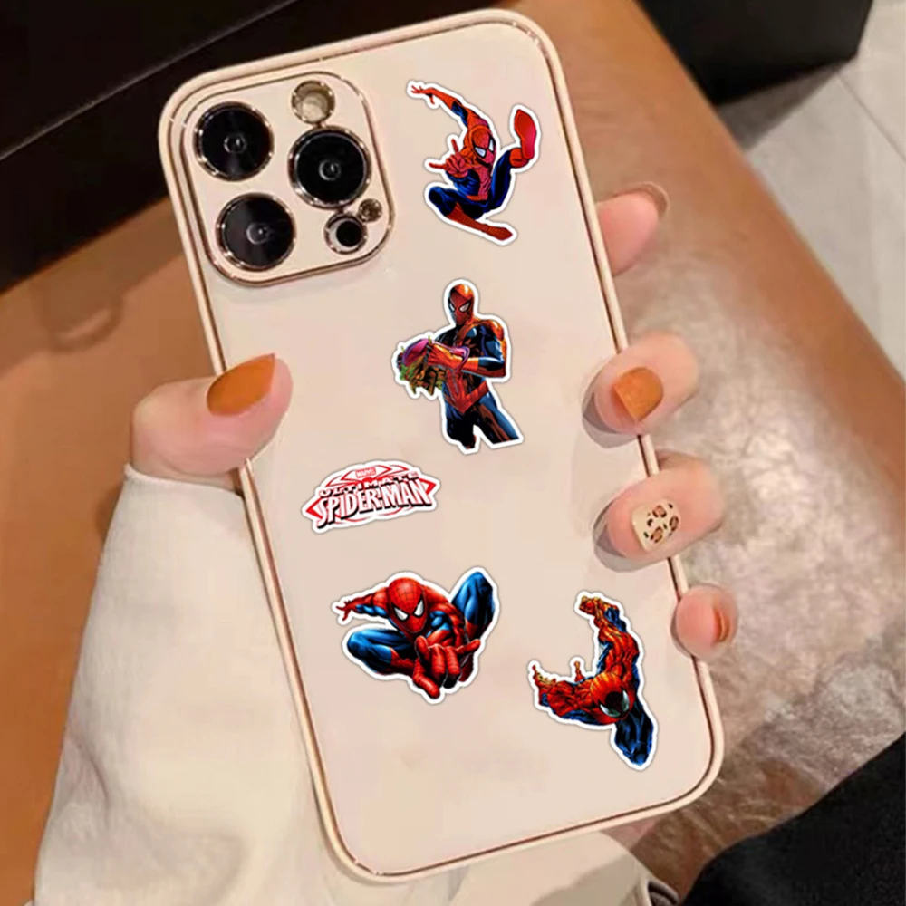 10/30/50pcs Disney naklejki odjazdowe z motywem spidermana Anime Graffiti naklejka DIY papeteria lodówka wodoodporna kreskówka naklejka na zabawka dla dzieci Gif