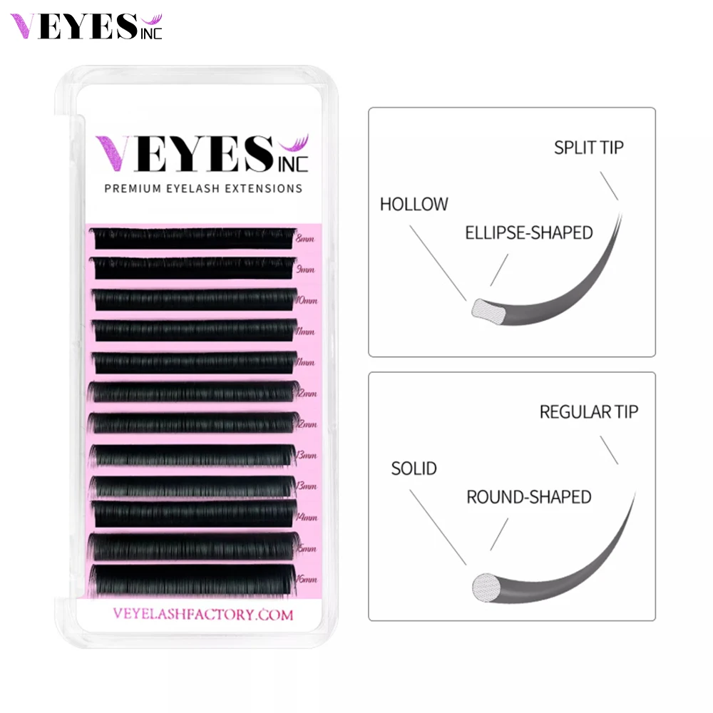 Veyes Inc Ellipse Flat Eyelash Extension Faux Mink Lashes Veyelash Cashmere Lashes Natural Soft Light Wholesale for Makeup