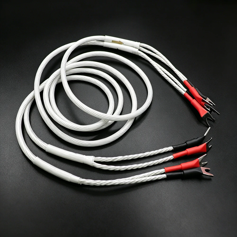 Aouyade 7N OCC Single Crystal Copper Silver HIFI Sound Cable Amplifier, Gallbladder Speaker Cable, Speaker Cable