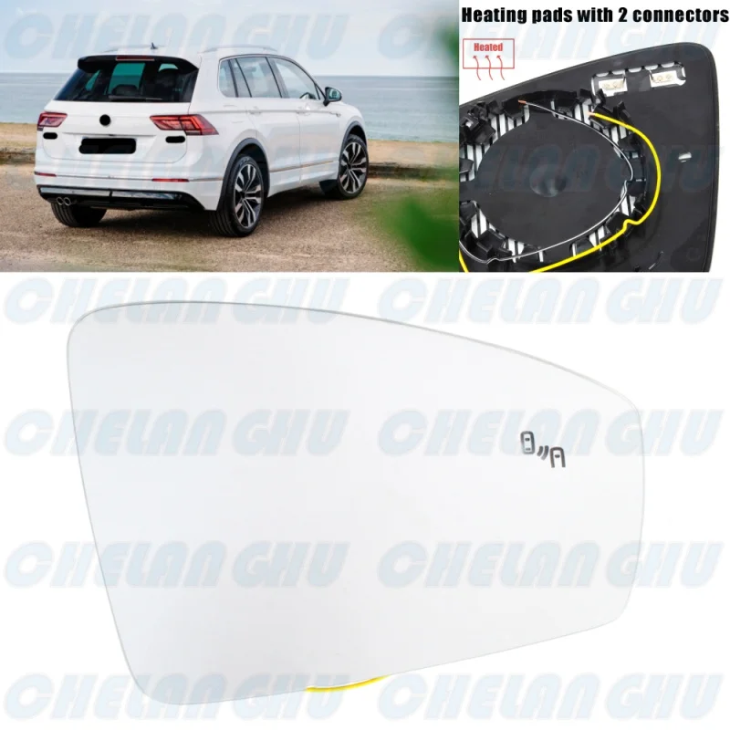 

Right Side Heated Blind Spot Rearview Mirror Glass for VW Tiguan LHD 2018 2019 2020 2021 2022 2023 Car accessories