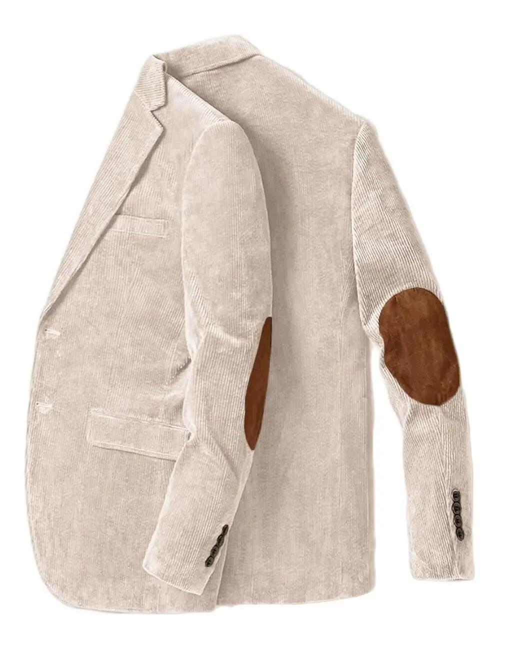 Men's Corduroy Blazer with Elbow Patch Business Casual Jacket Spring Fall Sport Coats