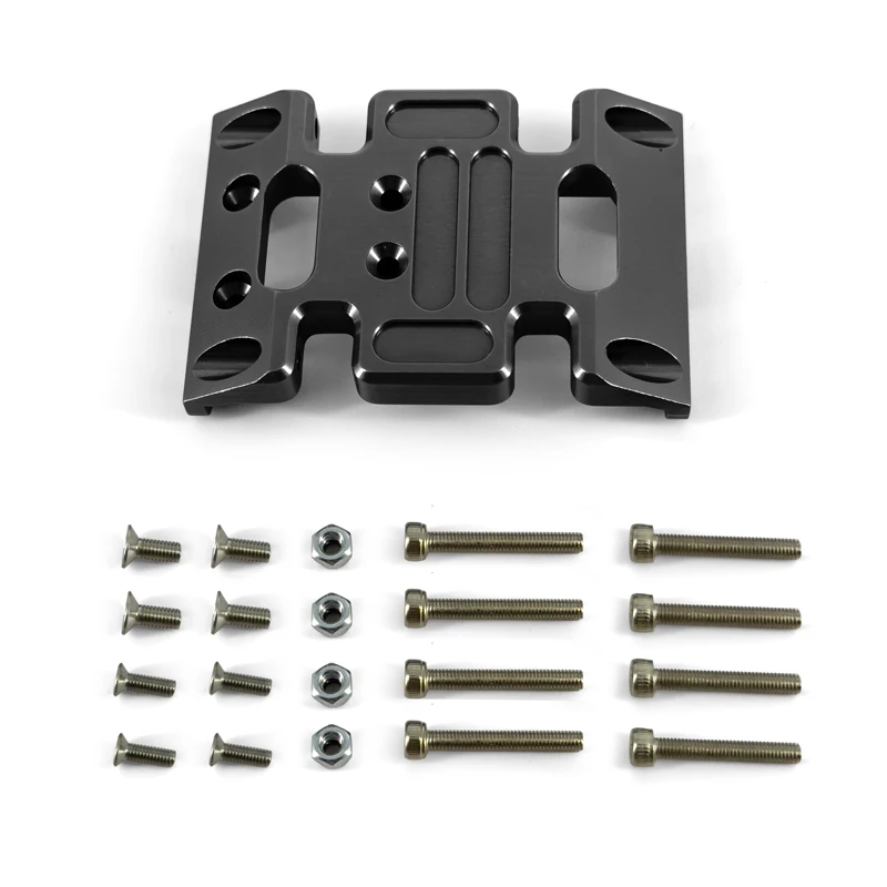 Axial Scx10 Upgrades Parts Metal Aluminum Alloy Chassis Gearbox Mount Transmission Holder Skid Plate For 1/10 Rc Car Accessories