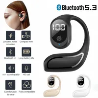 Wireless Earphone Bluetooth 5.3 Waterproof Headphones with Mic Mini Ear Hooks HiFi Stereo Music Earbuds for all smart Phone
