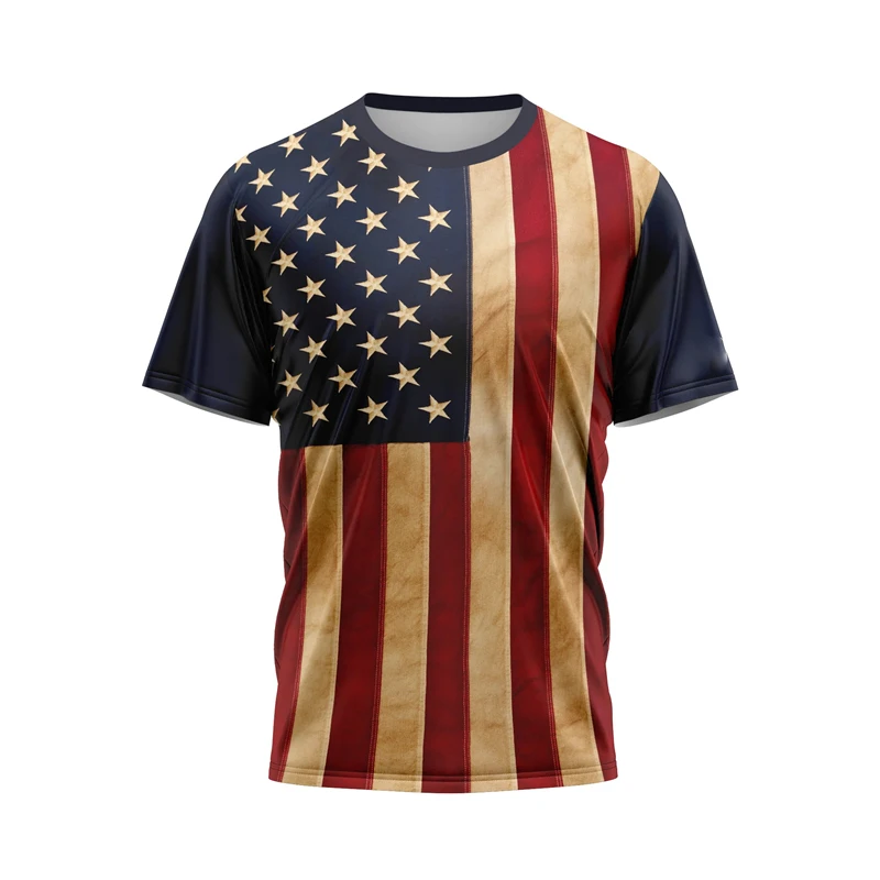 US State Performance Clothing T-shirt Unisex 3D Printed Flag Pattern T Shirts Streetwear Fashion Activity Trendy 2026 New Tee