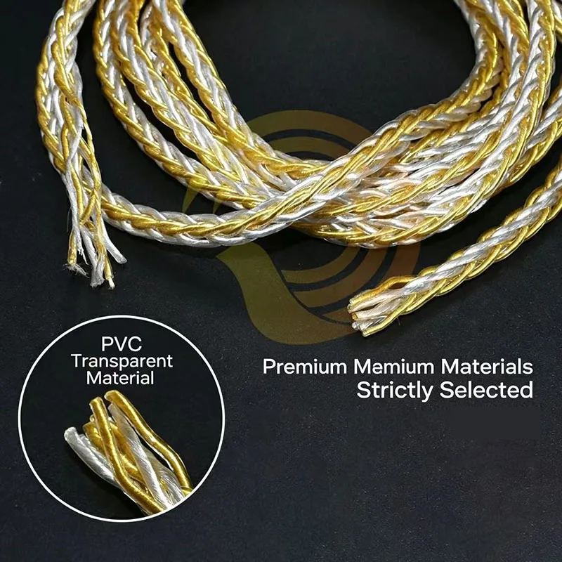 Kabel do słuchawek bezprzewodowych QCC5181 Bluetooth 5.4, 8-żyłowy, z pozłacaną i posrebrzaną miedzią, obsługuje LDAC, do MMCX 0.78 0.75 — zdjęcie produktu 4