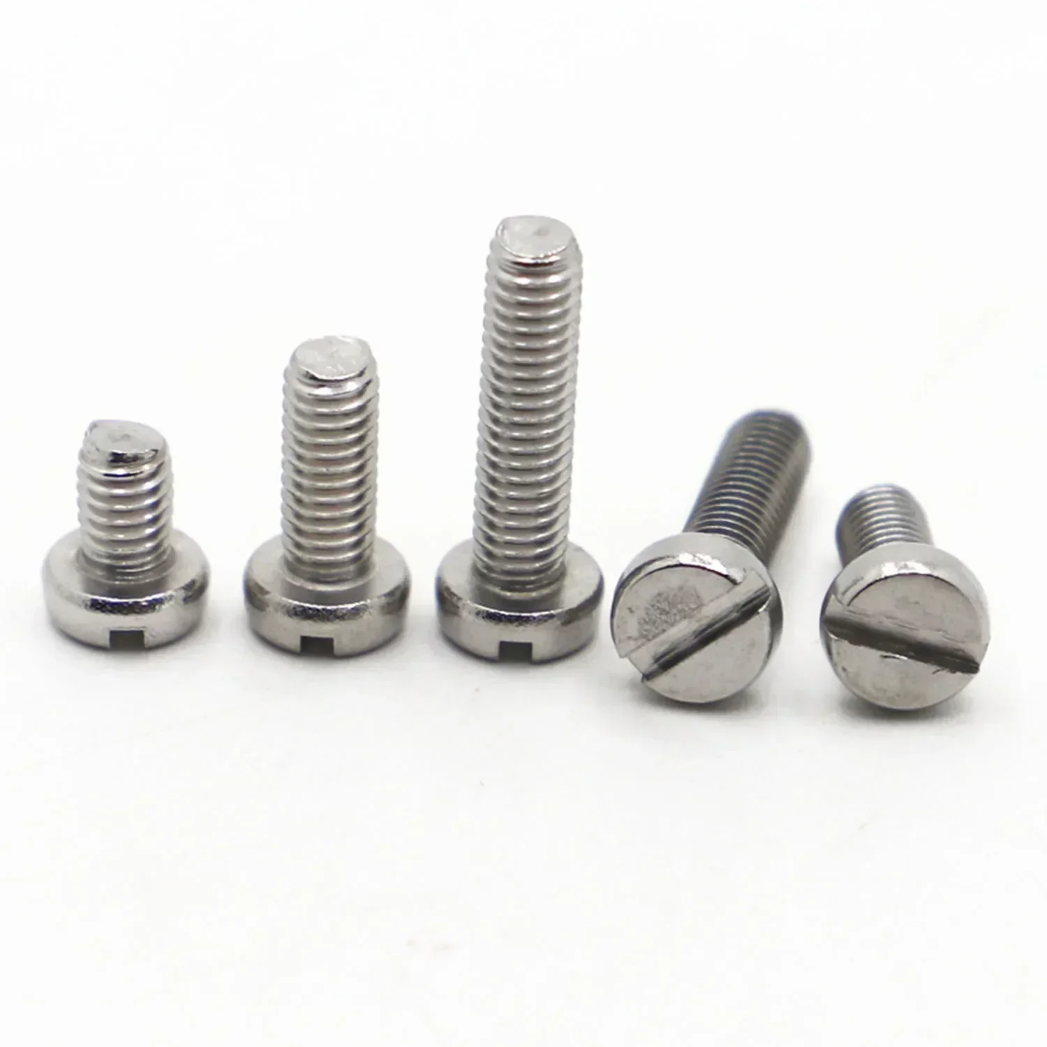 L=3-50mm M1.6 M2 M2.5 M3 M4 M5 10-50pcs 304 Stainless Steel Slotted Cap Slot Column Round Cheese Head Screw Bolt GB65