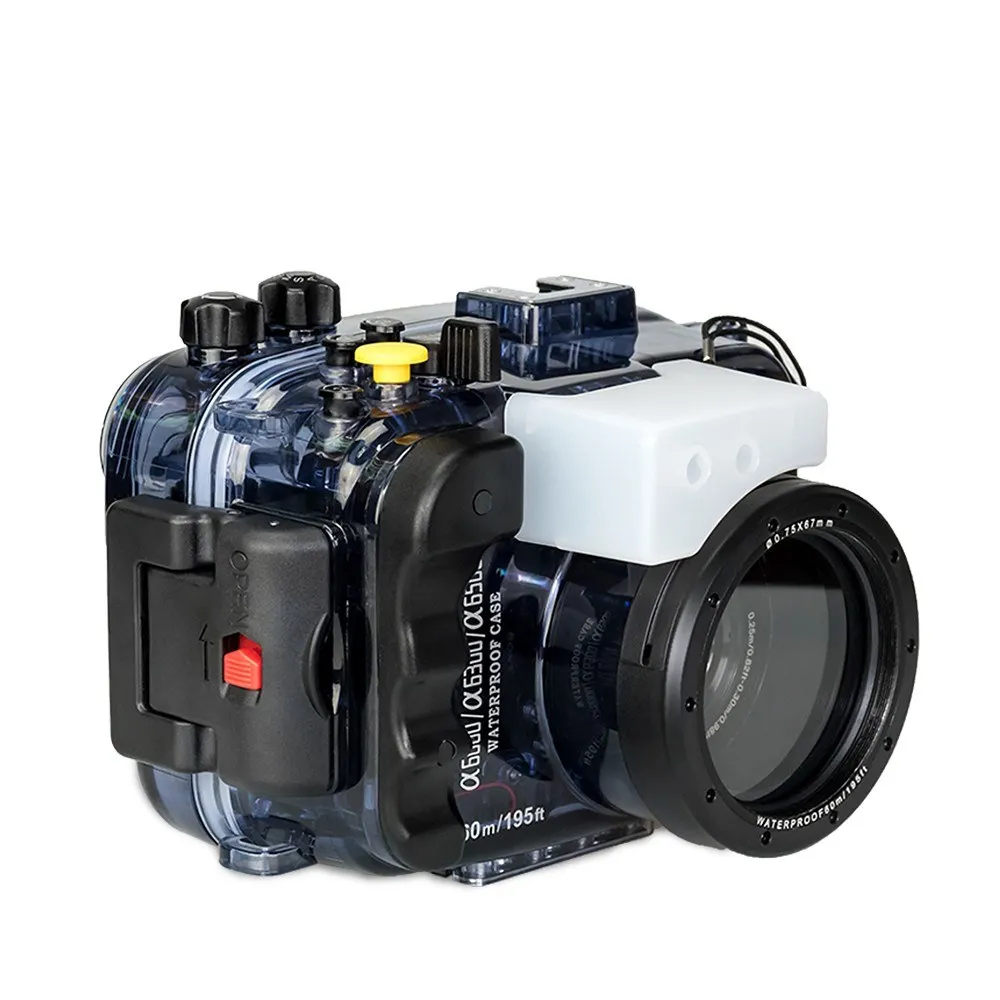 Waterproof Camera Housing Diving Case Protective Shell Underwater 60m/195ft Compatible with A6000/A6300/A6500