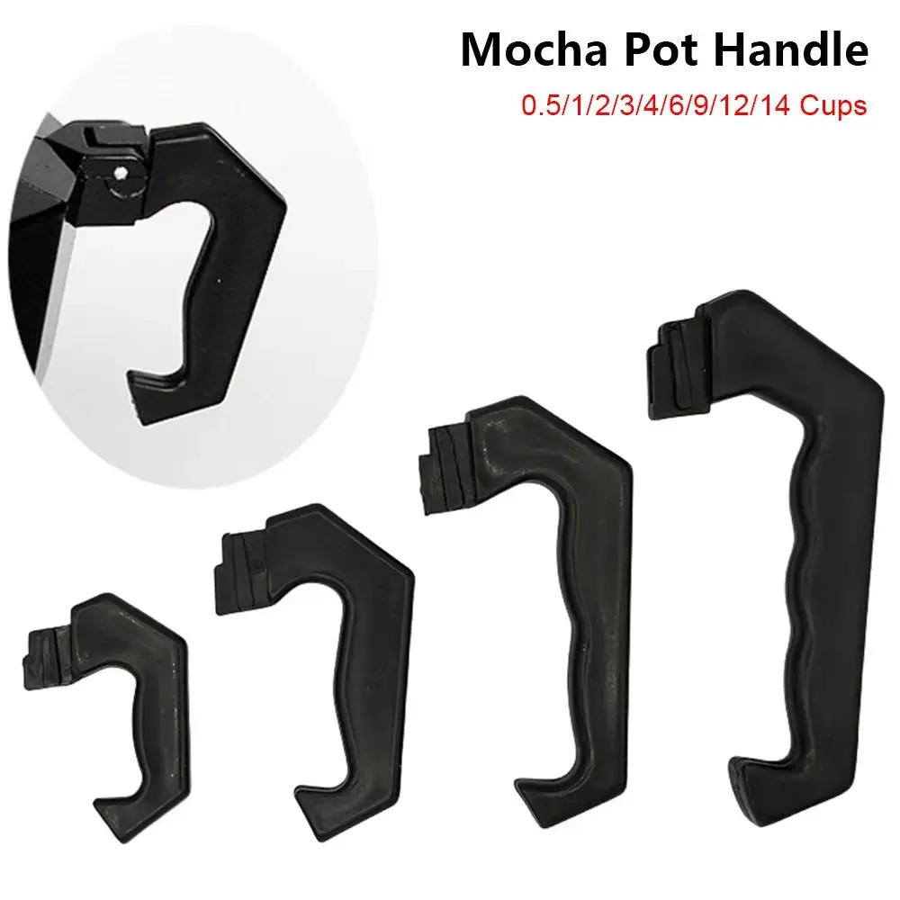 1Pcs Plastic Mocha Pot Handle Replacement Black Moka Stove Pot Handle 0.5/1/2/3/4/6/9/12/14 Cups Coffee Espresso Parts