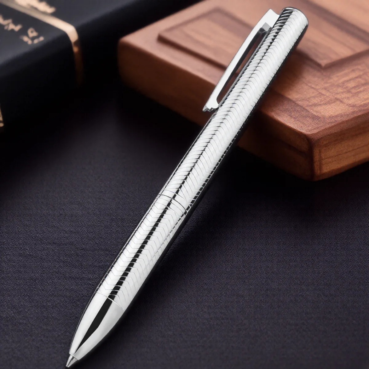 

Модные поворотные ручки-роллеры, многоразовая металлическая хромированная шариковая ручка без крышки, элегантная фирменная подарочная ручка для офиса, школы, письма