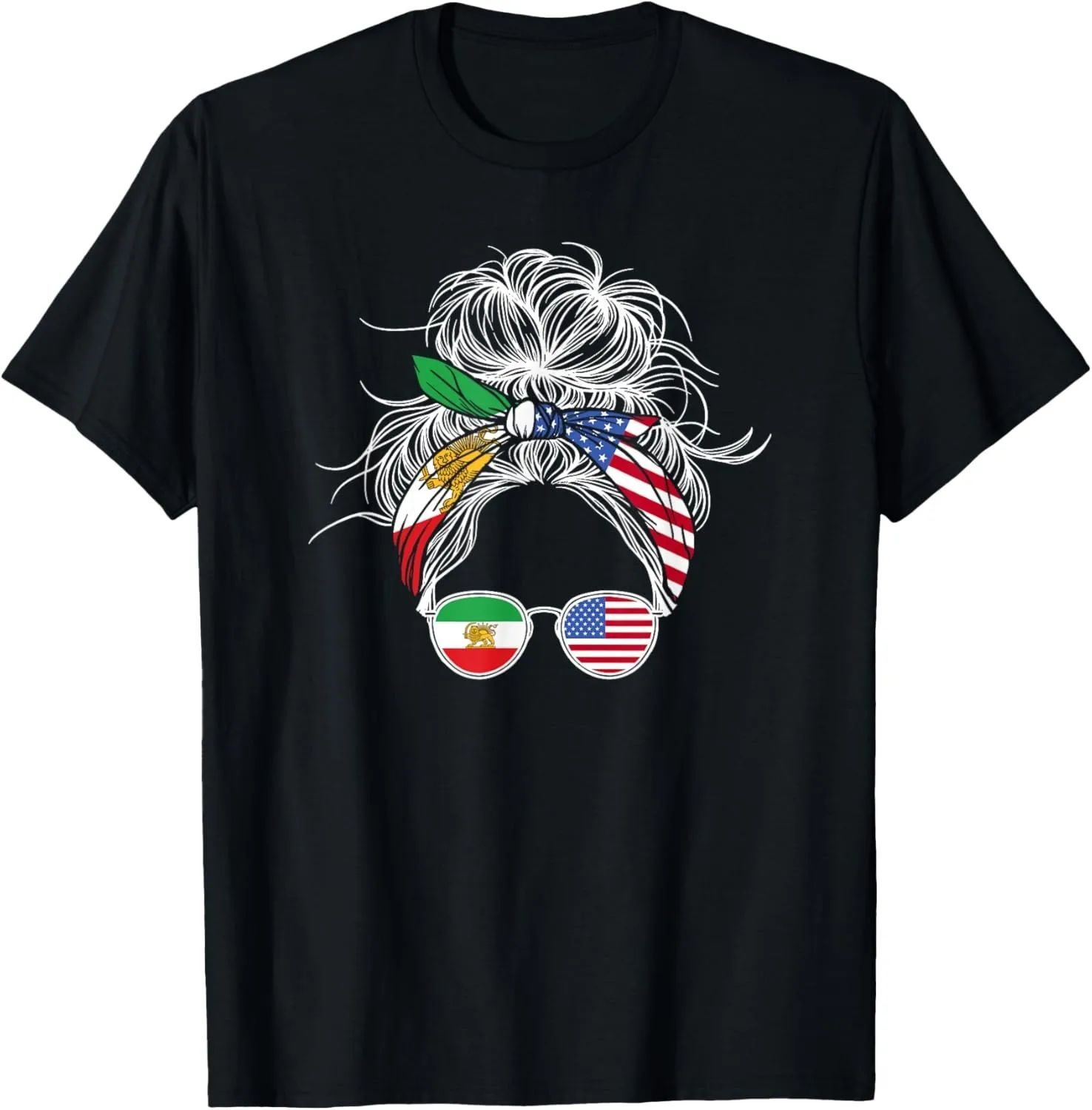 Persian American Flag USA Persia Heritage T-Shirt unisex T-Shirt