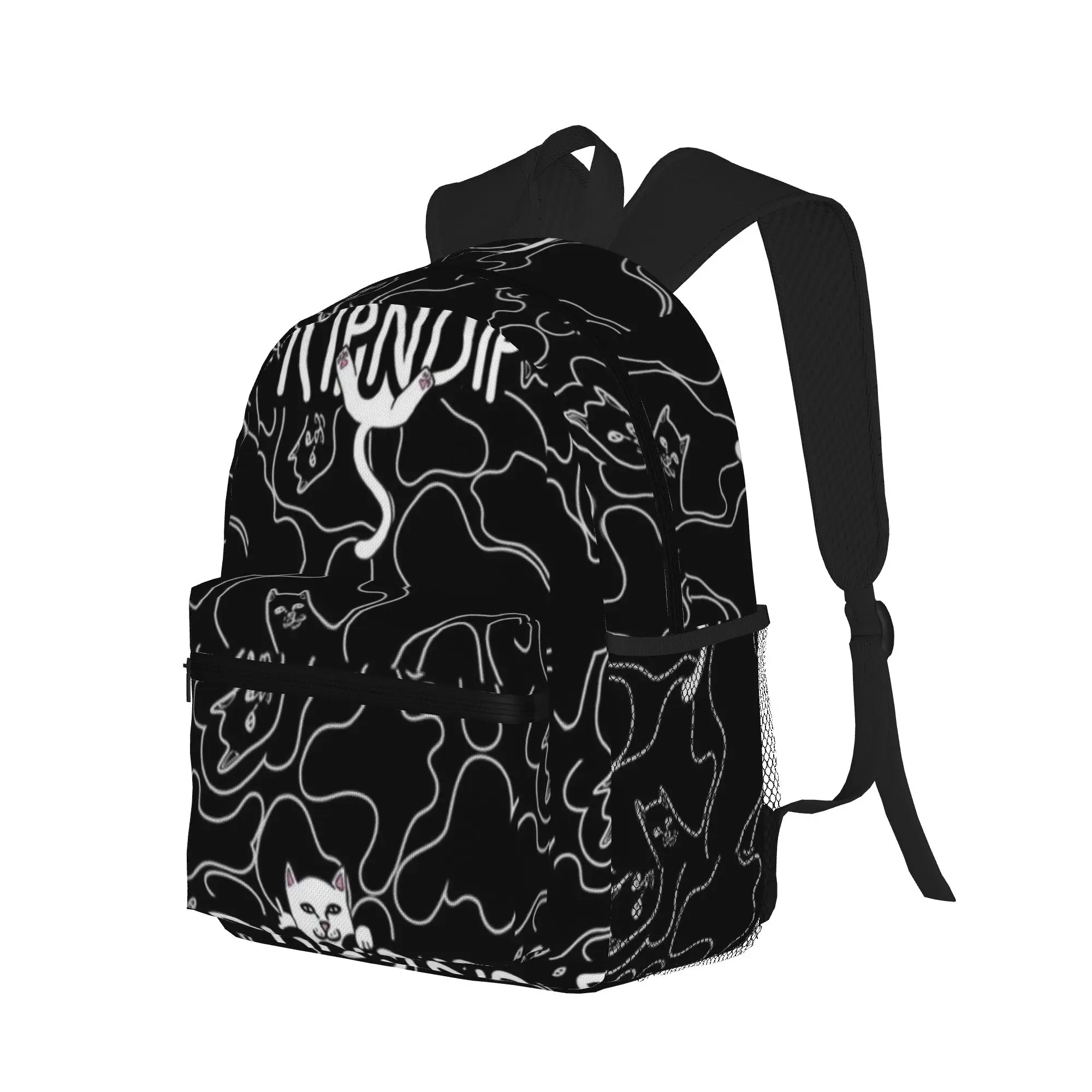 lines of black  Casual Backpack for Students and Adults Bags for women