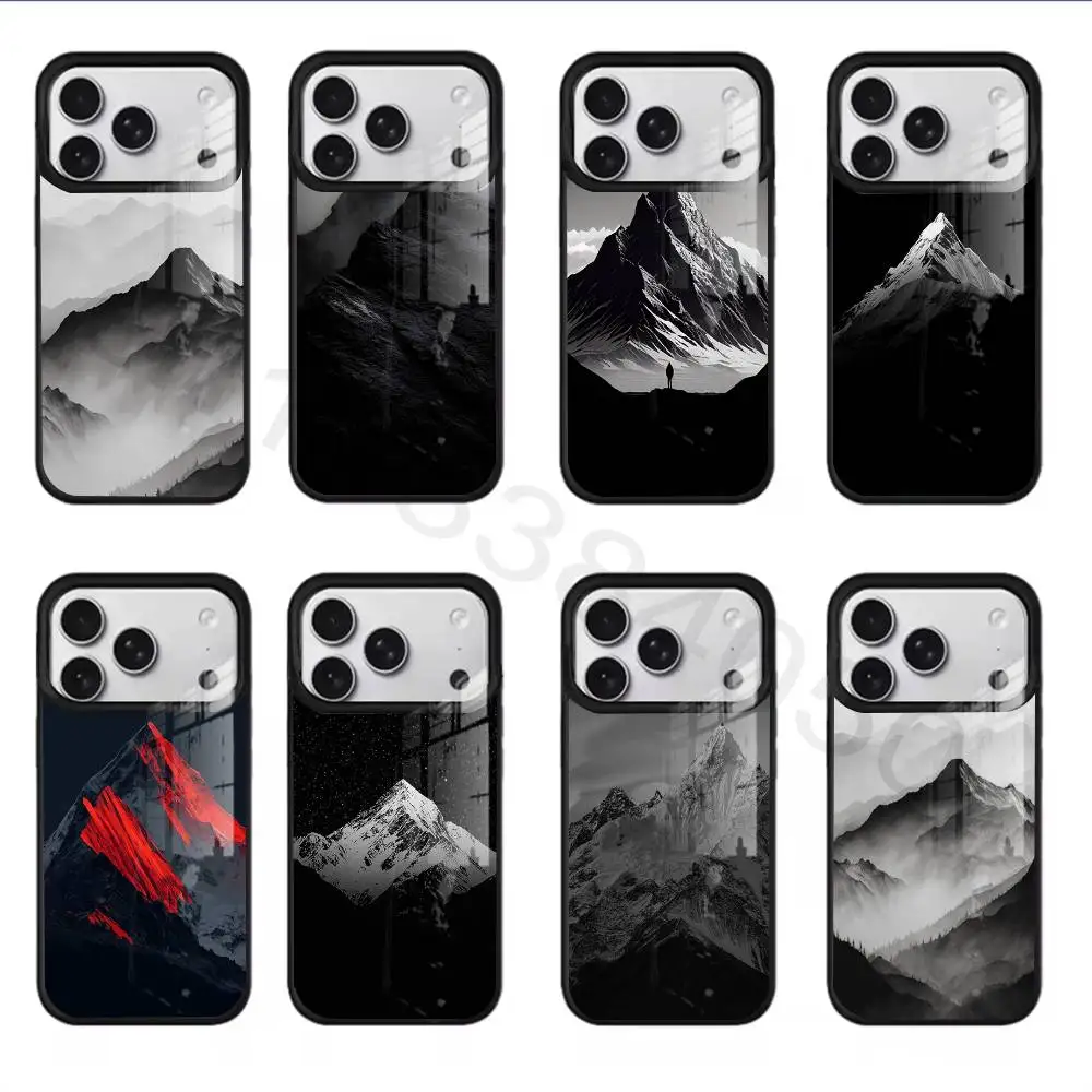 

Black Mountain For iPhone 17,16,15,14,13,12,11,Pro,Max,Plus,Mini,SE4,E Magnetic For Magsafe Wireless Phone Case