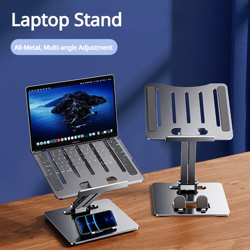 Oatsbasf Aluminium Laptop Stand Foldable Computer Stand Tablet Holder Projector Bracket Adjustable Desktop Pad Support Holder