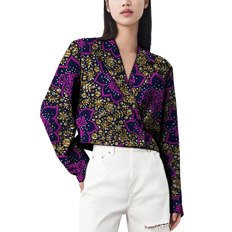 Colorful Women's Blazer Vintage Suit Jackets African Print Couture Female Ankara Outfit Party Wear Customized
