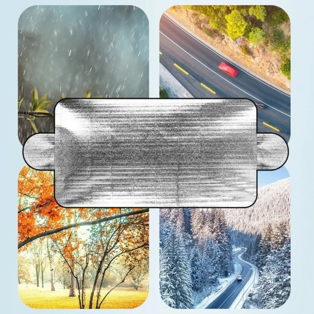 Snow Ice Sun Protection Auto Windshield Cover Aluminum Film Dual-purpose Car Windshield Snow Cover Double Sided