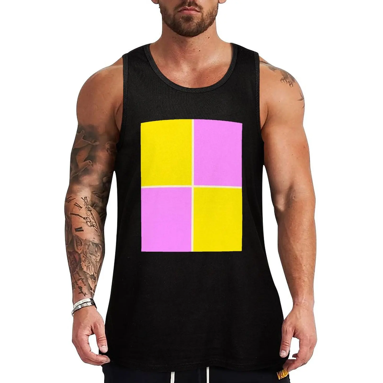 Battenberg Cake - my favourite chequered design Tank Top summer clothes for men Bodybuilding clothing man