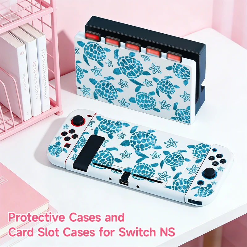 

Защитный чехол для Switch NS/OLED, хранилище игровых карт + комбинация защиты консоли, держать 5 игровых карт, защитный чехол для игр