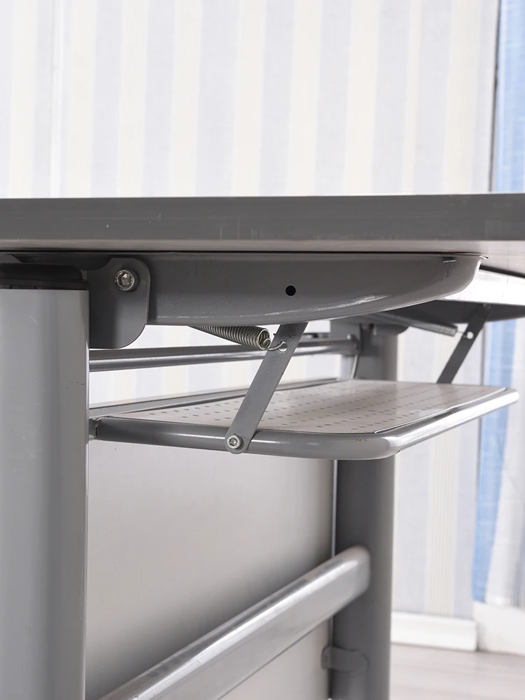 Folding Training Conference Table and Chair Combinação, Tutorial Classe Strip Flap Side Wheeled Trolley, Student Desk Movement