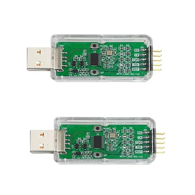 Summer Sale 2Pcs WCH-Linke Online Download Debugger Support WCH RISC-V Architecture MCU/SWD Interface 1 Serial Port To USB Chann
