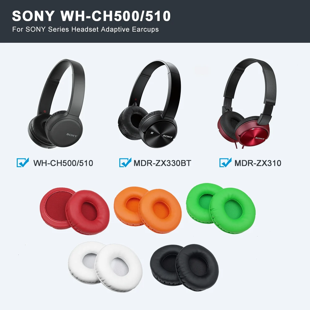 소니 WH-CH500 CH510 MDR-ZX330BT MDR-ZX310 쿠션 패드 헤드폰 스폰지 이어 패드 소프트 PU 귀마개 교체 용 귀