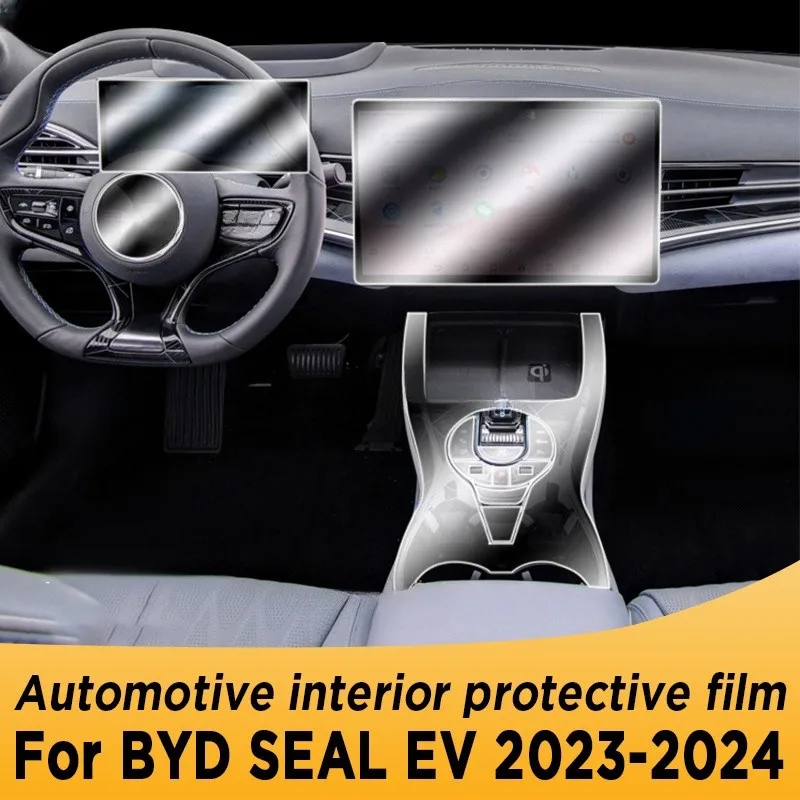 

For BYD SEAL EV 2023 2024 Gearbox Panel Navigation Screen Automotive Interior TPU Protective Film Cover Anti-Scratch Sticker