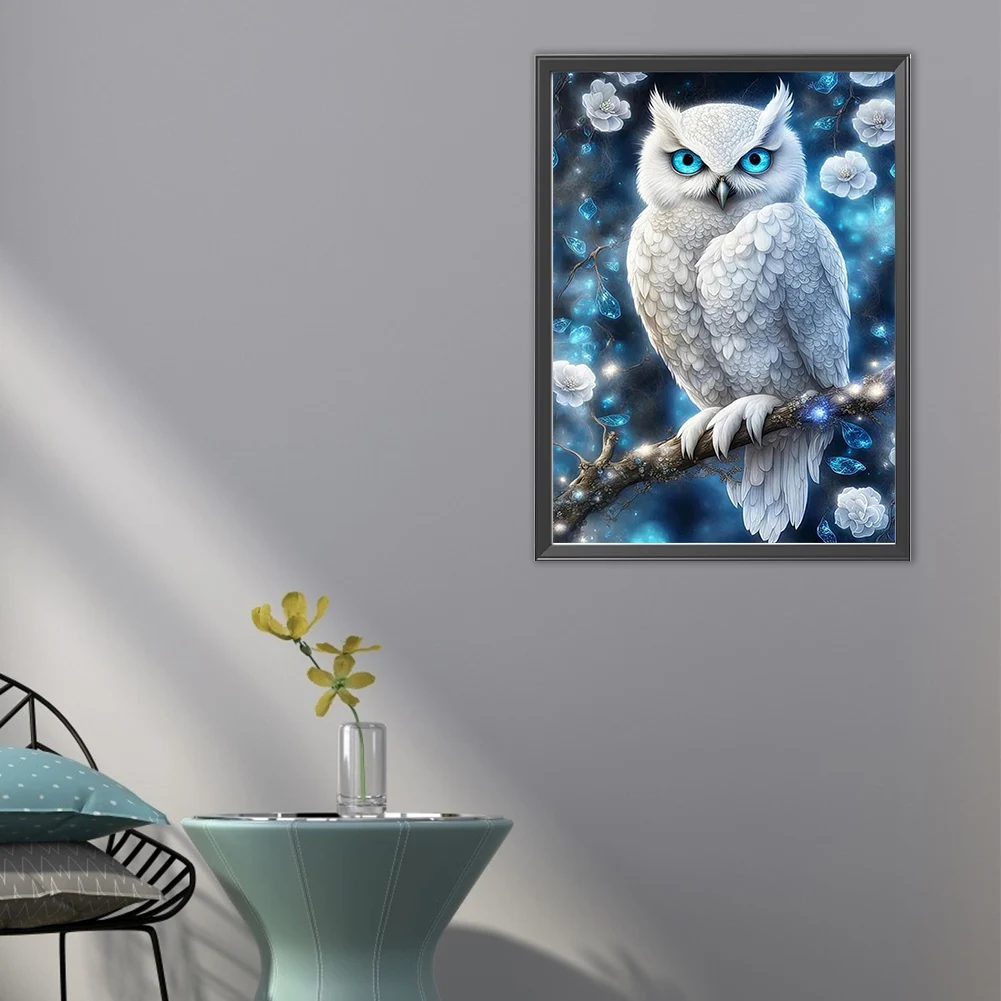 

5D DIY Full Round Drill Partial AB Diamond Painting Owl Kit Art Decor 45x60cm