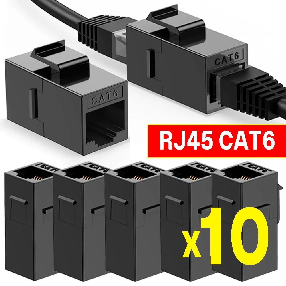 

2-10pcs RJ45 Female To Female Insert CAT6 Keystone Coupler RJ45 Connector Cat 6 Ethernet Network Cable Extender Keystone Adapter