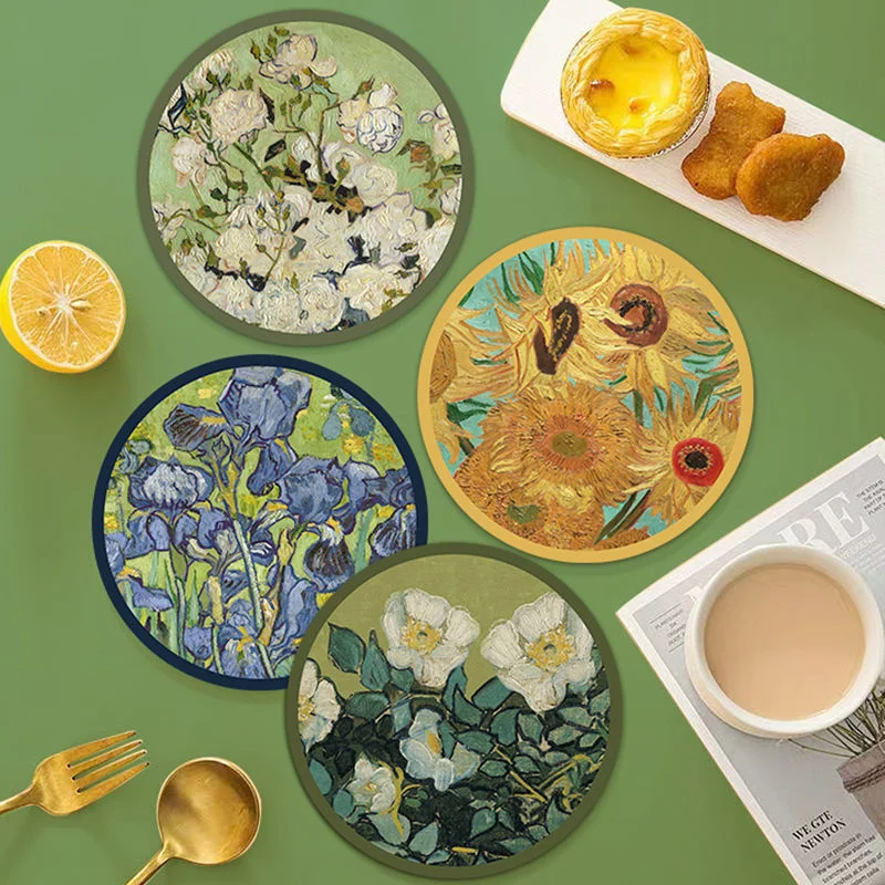 

Floral Nordic Mat Diatom Cup Coaster Quick Drying Water Absorbing Heat Pad Cute Drink Coasters Women Kids Gift