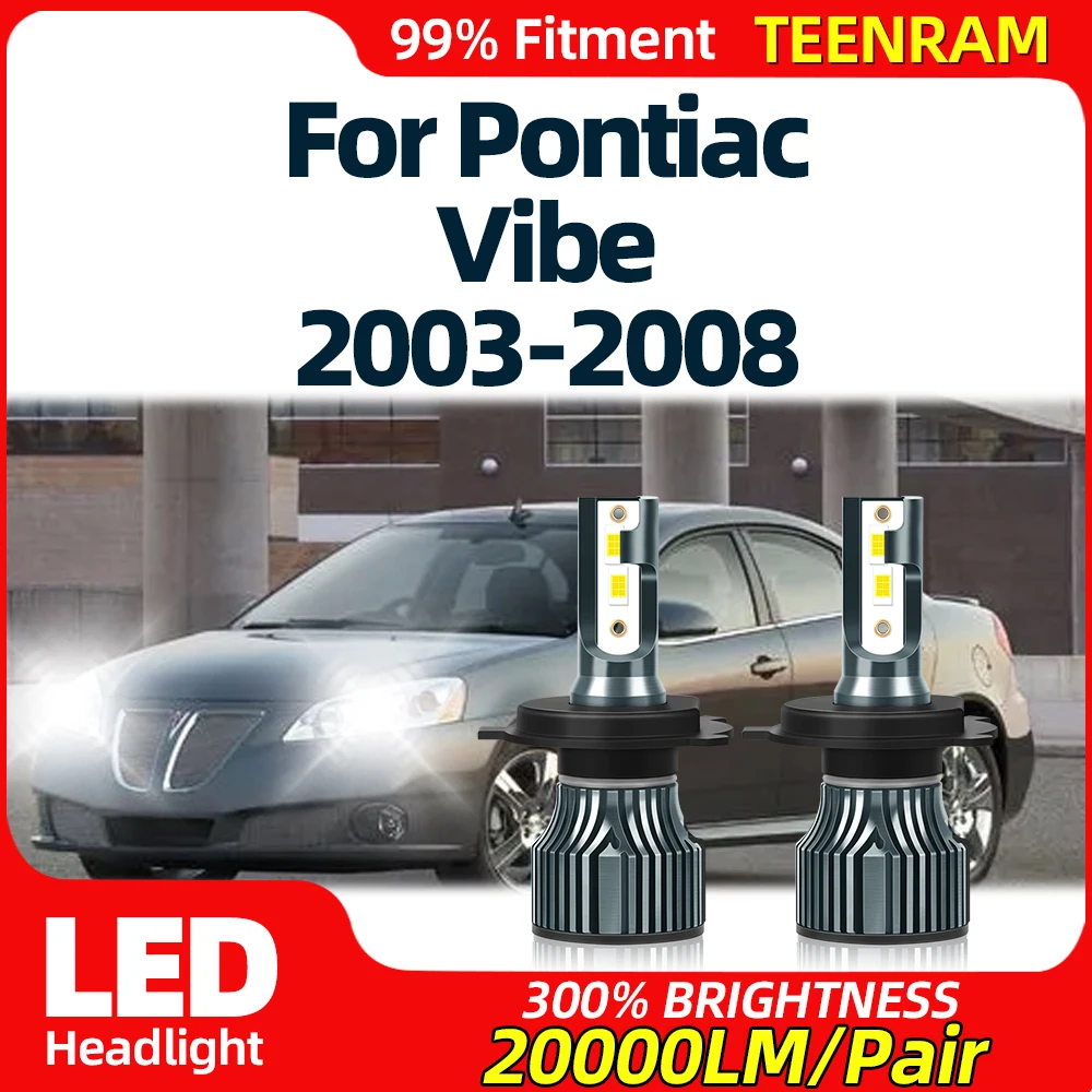 

2Pcs H4 9003 LED Canbus 20000LM Car Headlight Bulbs 12V High Low Beam Auto Lamps For Pontiac Vibe 2003 2004 2005 2006 2007 2008