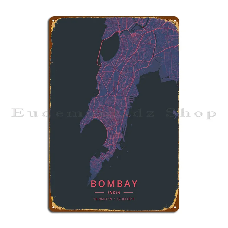 Bombay India Metal Plaque Poster Rusty Living Room Wall Plaque Garage Tin Sign Poster