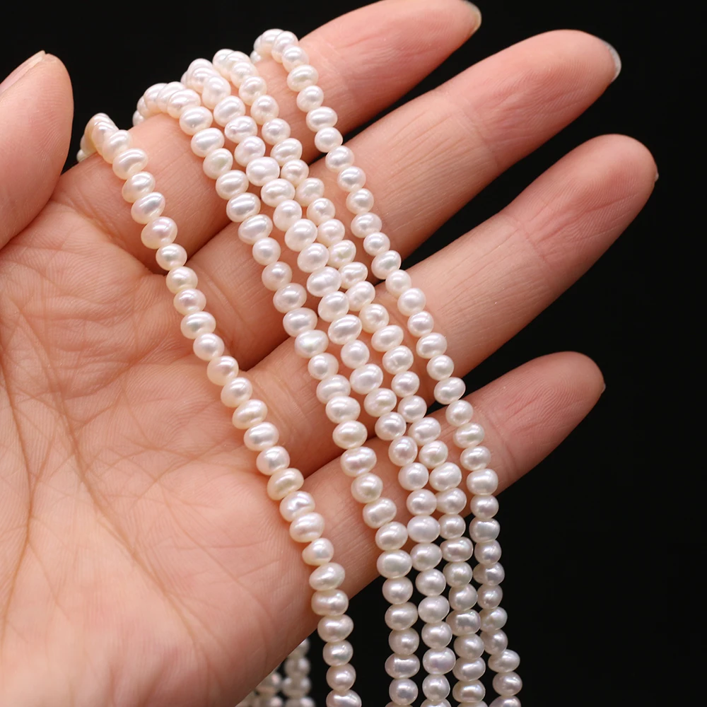 Fine Natural Freshwater Pearl Near Round Beads Loose Pearls Bead For DIY Charm Bracelet Necklace Jewelry Earring Making 3-3.5mm