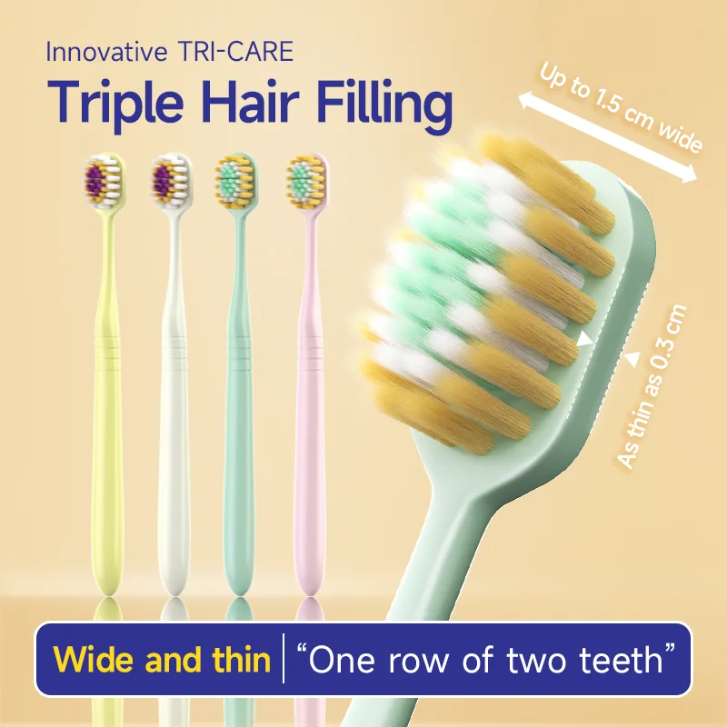 Jian Pai Adult Soft-Bristled Toothbrush, Wide Head, Home Use, Individually Packaged, Same Model for Men and Women