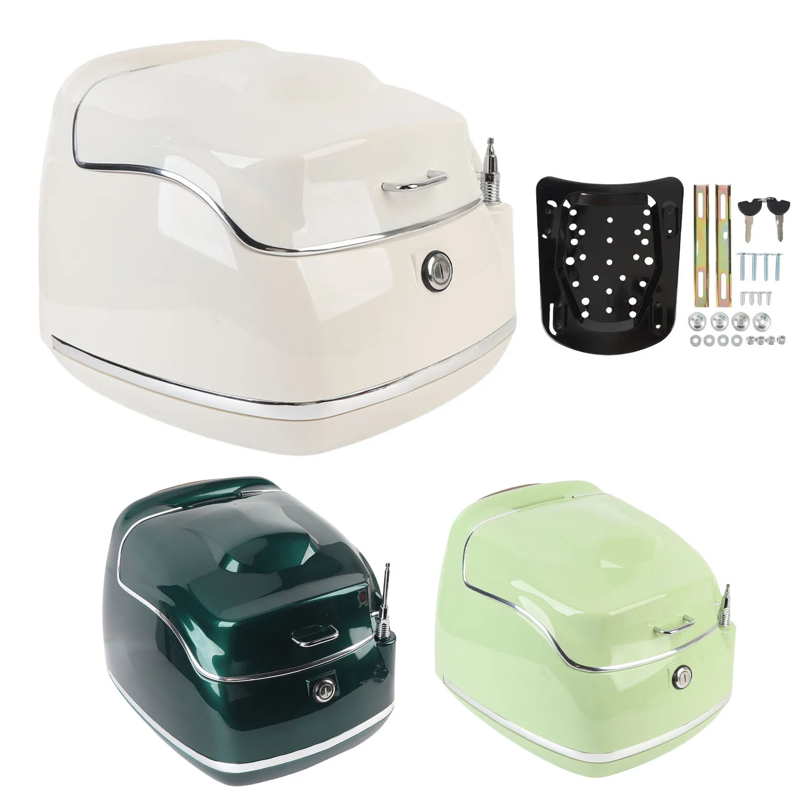 

38L Motorcycle Top Box Waterproofing Universal Motorcycles Luggage Trunk Tail Storage Carrier Case For hold helmet gloves tools