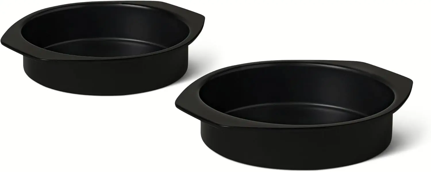 

Nonstick Carbon Steel Round Cake Pans, Dishwasher and Oven-Safe up to 428°F, 9 in., Set of 2