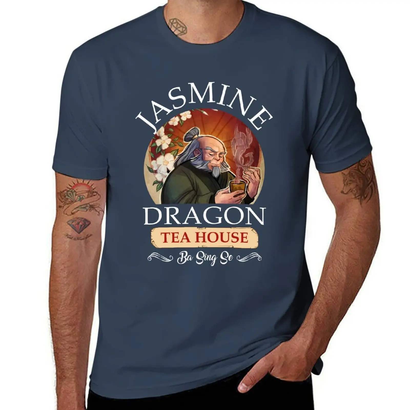 

Jasmine Dragon Tea House Uncle Iroh Ba Sing Se T-Shirt black cotton t-shirt plain for man package essential t shirt T-Shirt