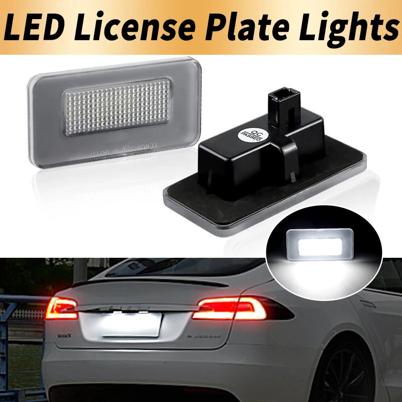 

2pcs Error Free For Tesla Model X 2016-up Tesla Model S 2017-up 103434100A White Led License Number Plate Lamp Car Light