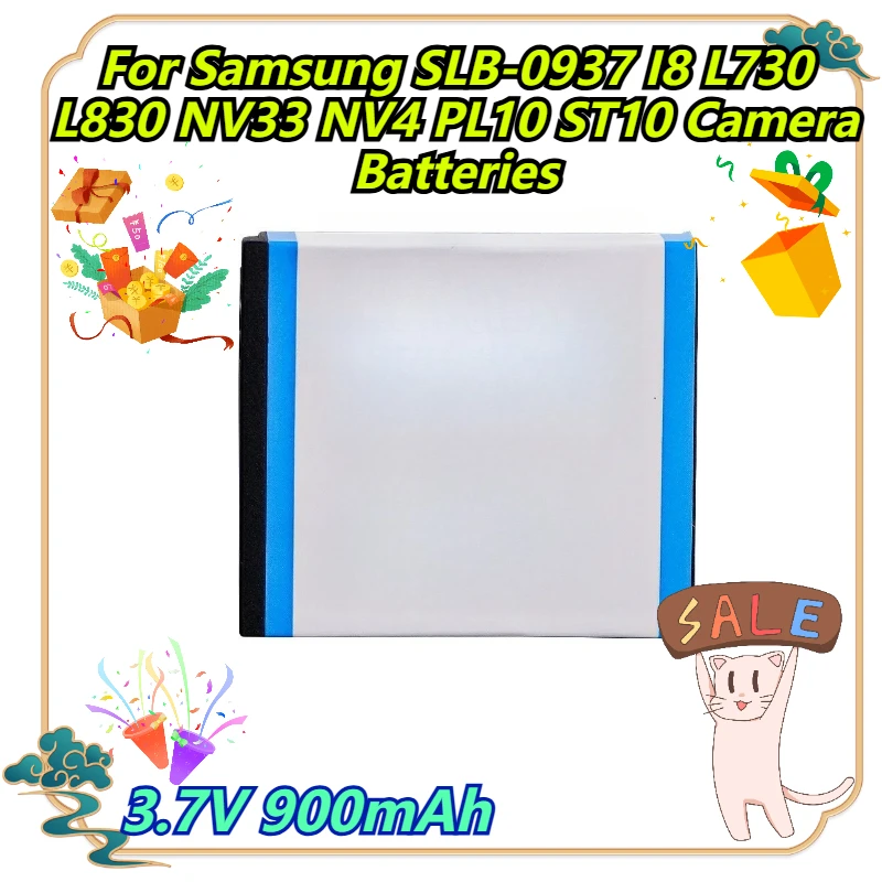

3.7V 900mAh For Samsung SLB-0937 I8 L730 L830 NV33 NV4 PL10 ST10 Camera Batteries