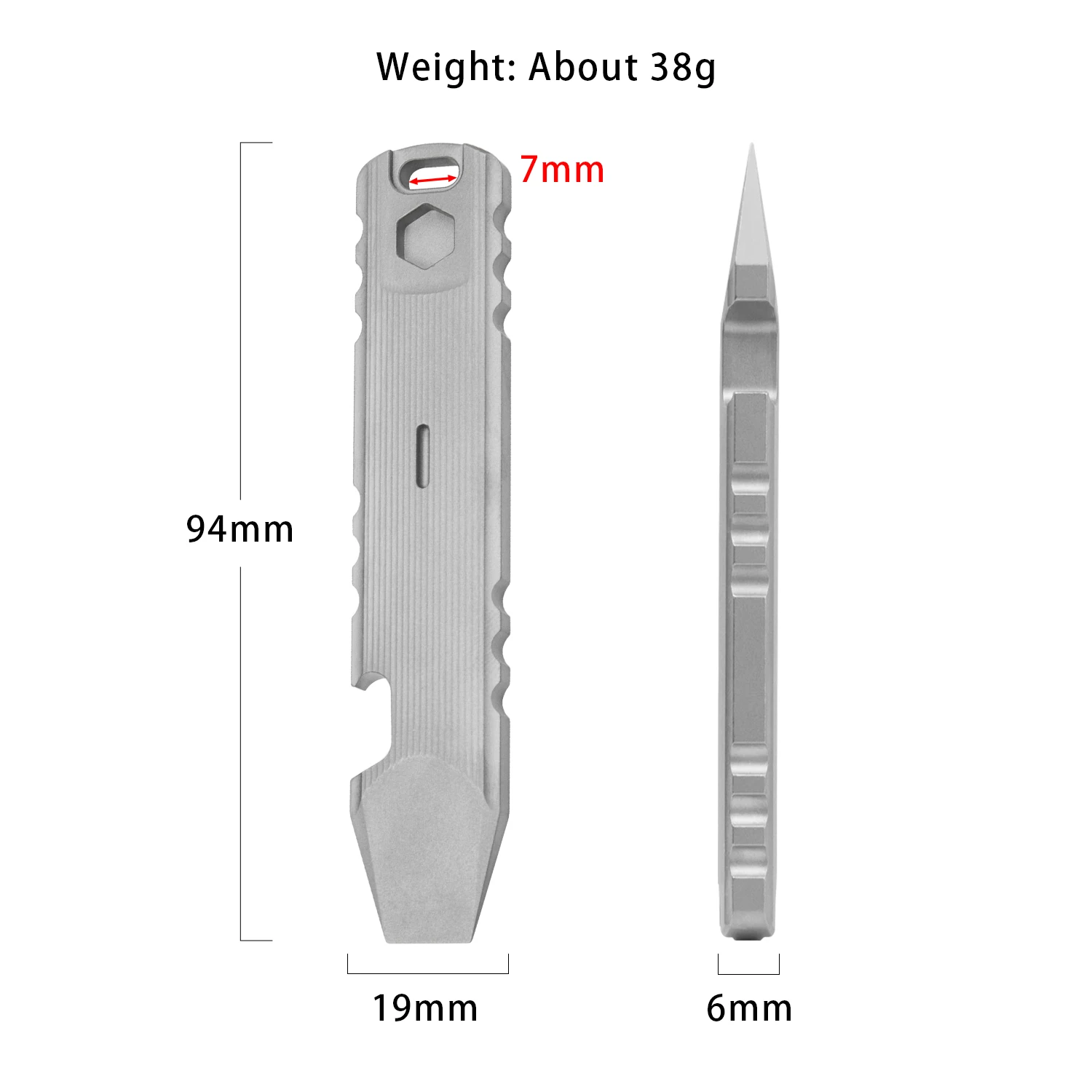 Titanium Alloy Pry Bar Multifunctional Outdoor EDC Pry The Jar Unpacking Staple Remover Bottle Opener Small Pocket Tool WC01-E