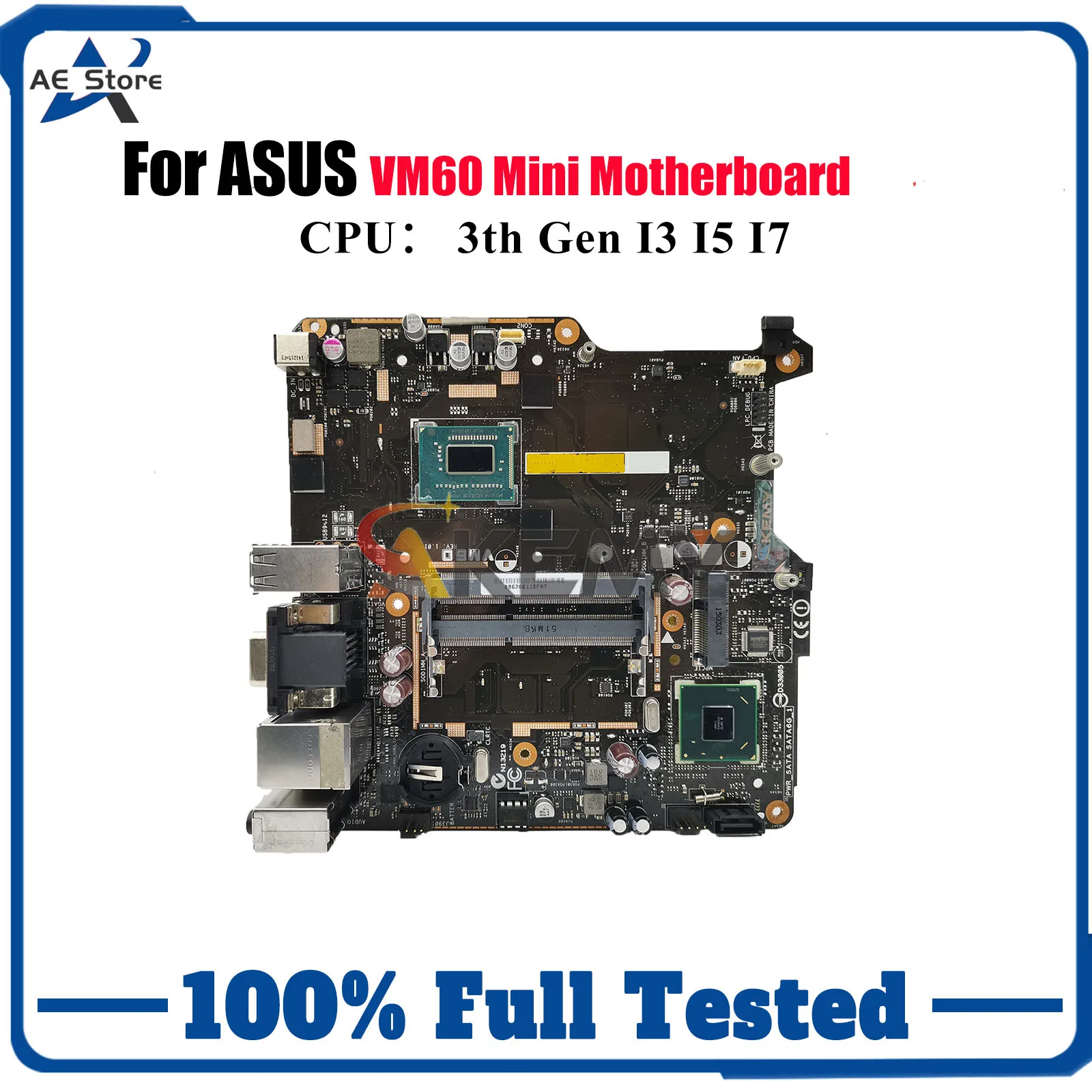 

VM60 Laptop Motherboard For ASUS VivoMini VM60 Notebook Mainboard With I3 I5 I7 CPU 100% tests OK fast shipping High quality