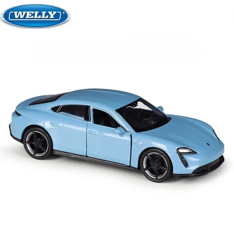 WELLY1:36 Taycan Turbo S retirer Simulation alliage voiture modèle Boomerang jouet garçon préféré cadeau de noël anniversaire B617