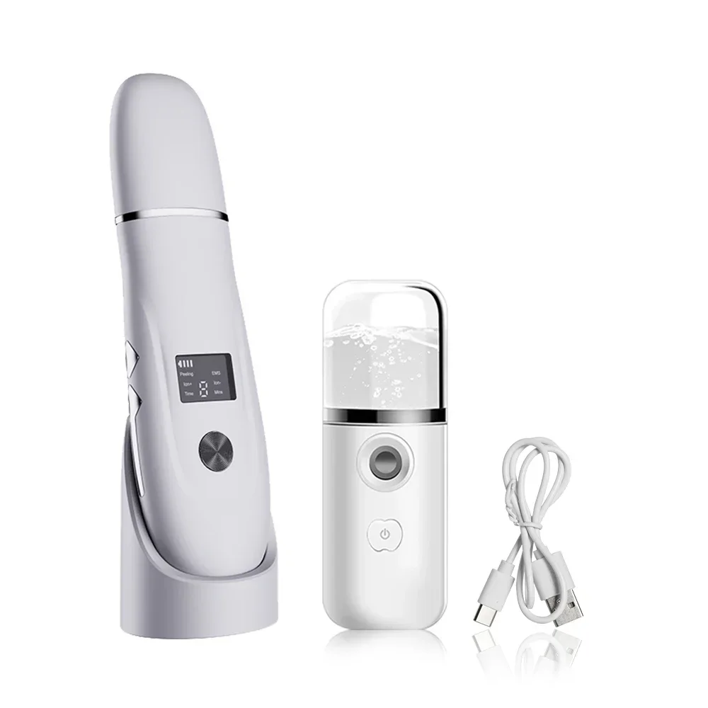 Customizable Electric Ultrasonic Face Scrubber Facial Peeling Skin Scrubber Deep Face Cleaning Spatula Acne Pore Ultrasonic