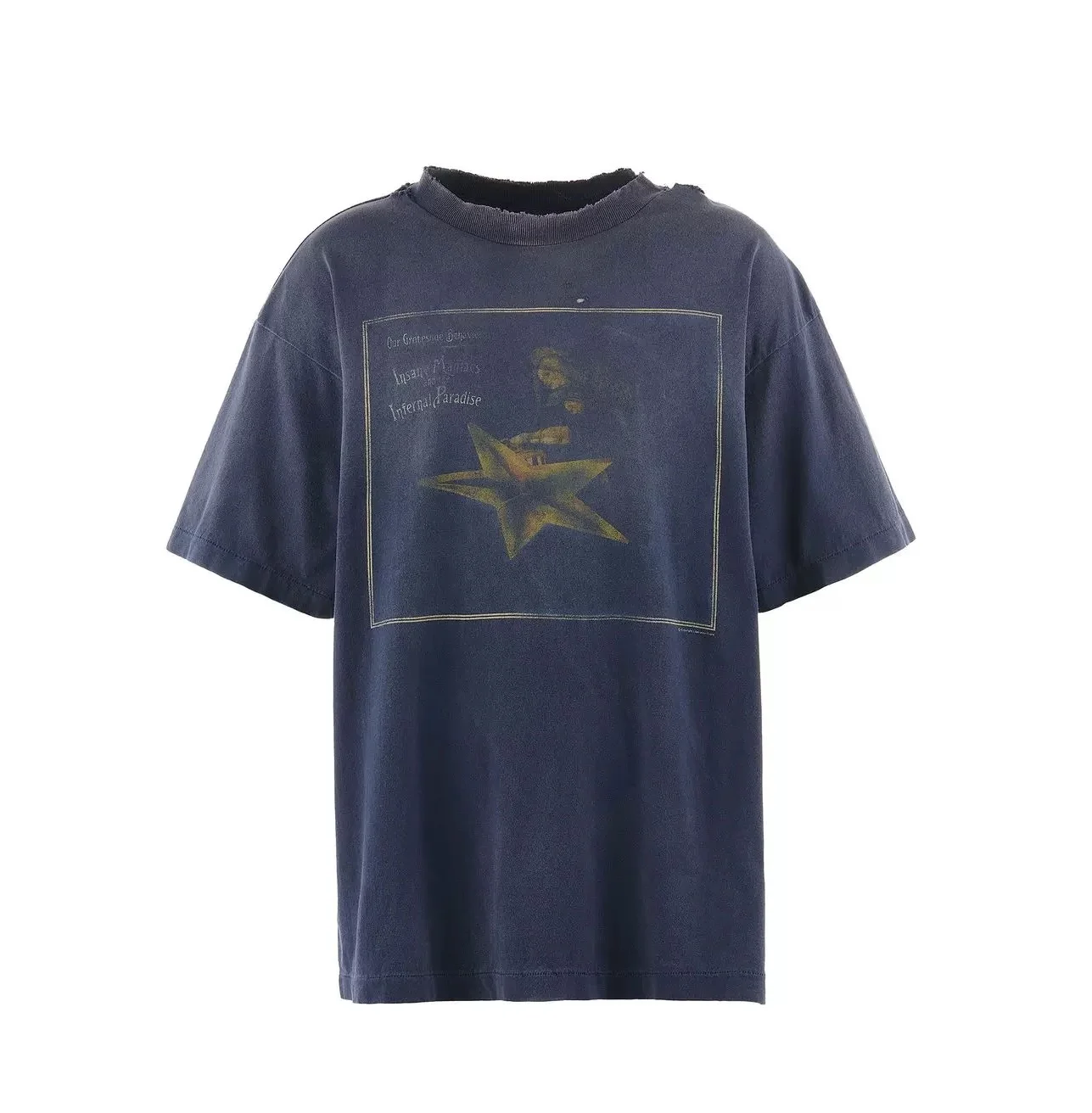 

Рубашка с короткими рукавами Saint Vintage Clothing Washing Aging Star Collaboration