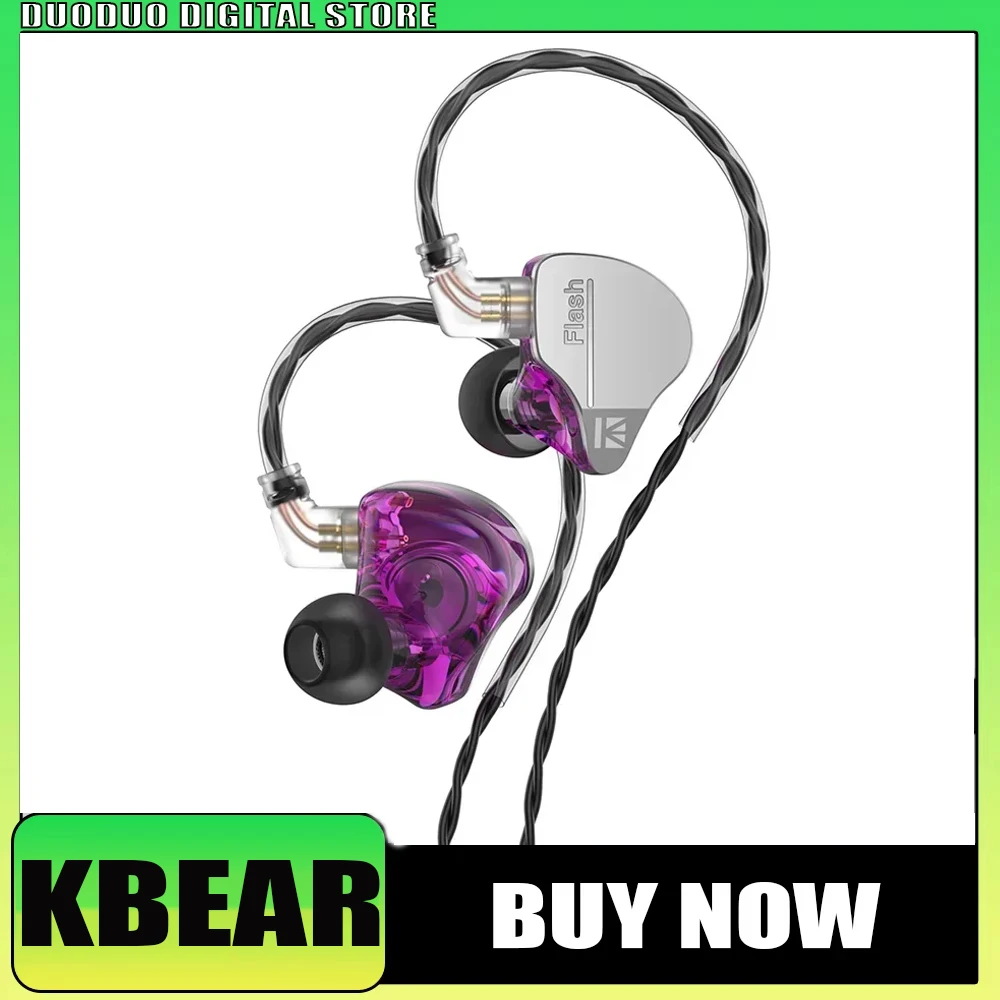 

KBEAR Flash Dual Drviers Hybrid in-Ear Hifi Earphones Monitor Wired 2m Cable Headphone Comfortable Music Sport Earbuds Headset