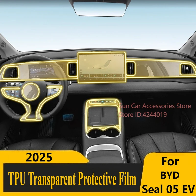 

Для BYD Seal 05 EV 2025, экран центрального управления, внутренняя наклейка, прозрачная защитная пленка из ТПУ, модифицированный аксессуар для салона автомобиля