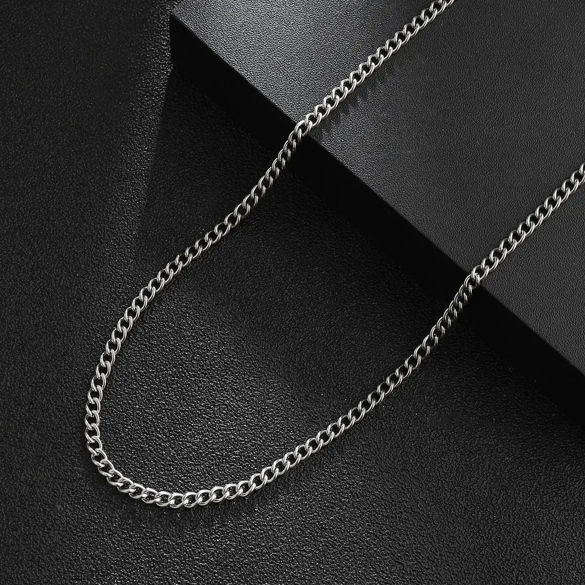 100pcs/Lot Bulk Special Offer 3mm Stainless Steel Smooth Twist Side Chain Necklaces 60cm Basic Choker For DIY Jewelry Gifts