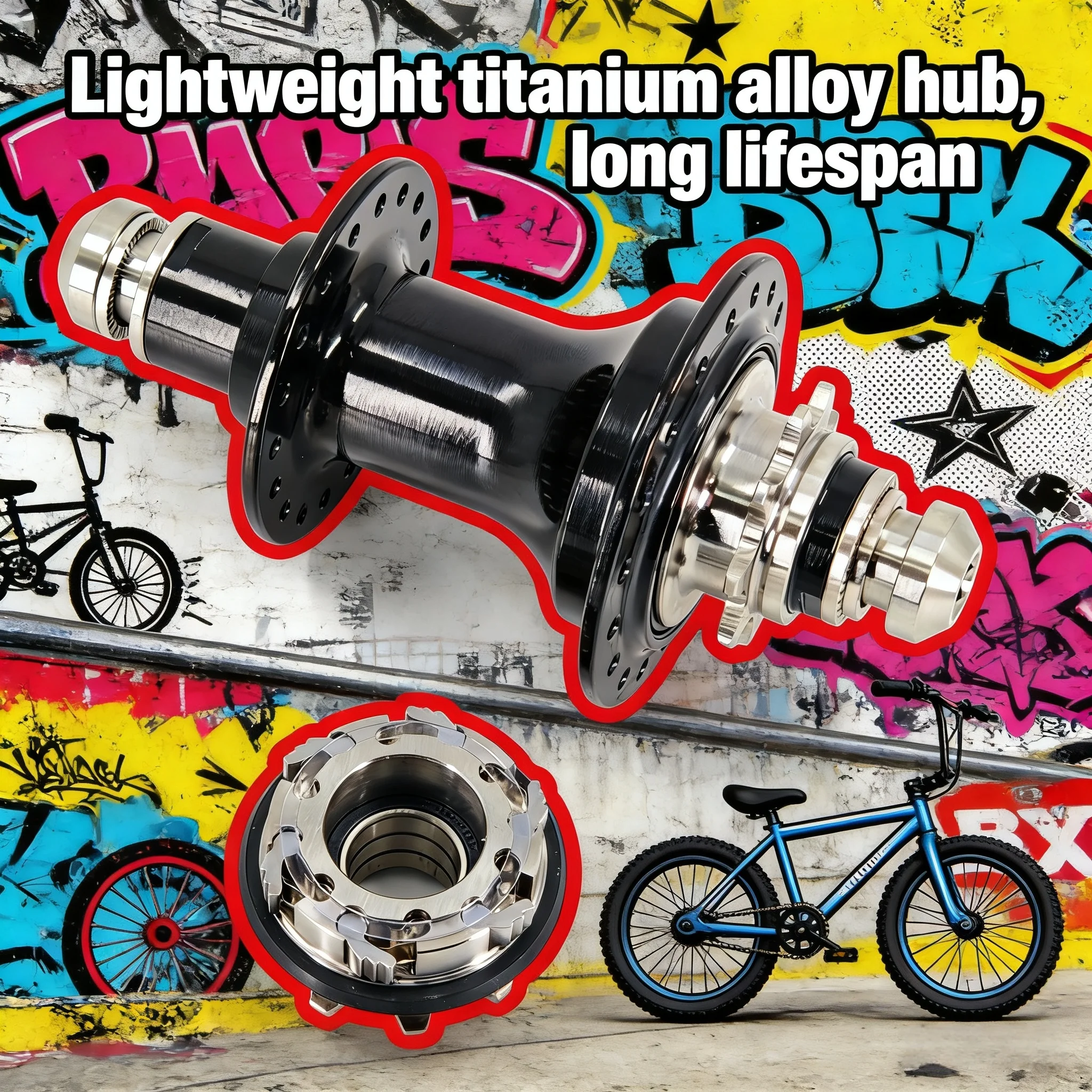 BMX Fahrradnabe 36H Rechtsantrieb Fahrradnaben Hinterrad BMX Naben BMX Titanlegierung Achsnabe Ultraleichte Mini-Bike-Nabe 9T 120 Klickgeräusch – Detail 1