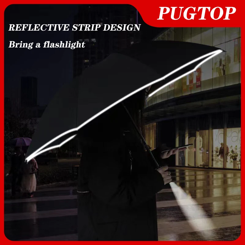 Car Fully Automatic Reflective Sun Umbrella Folding Sunshade Accessories LED Flashlight UV Sunshade Rainproof Wind Resistance