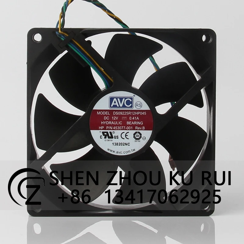 DS09225R12HP045 Cooling Fan for AVC 24V 48V DC12V 0.41A EC AC 92x92x25mm 9CM 9025 4-wire PWM Axial Flow Ventilation Centrifugal